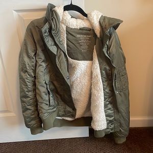 American Eagle Sherpa Lined Hooded Winter Jacket